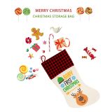 US Stock, CALCA 10PC 19.7" x 10.24" Sublimation Cotton and Linen Plaid Style Christmas Decoration Christmas Tree Hanging Socks Personalized Christmas Gift Socks (Local Pick-Up)